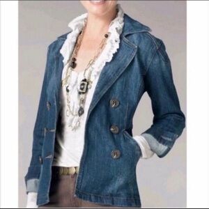 VINTAGE CAbi Denim Double Breasted Jacket Small #518 EUC